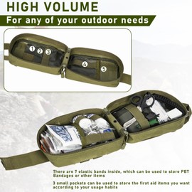 GYXZ 246 Pieces Survival First Aid Kit with Molle System for Hunting Hiking Camping Boat Home Car Earthquake and Adventures, Army Green