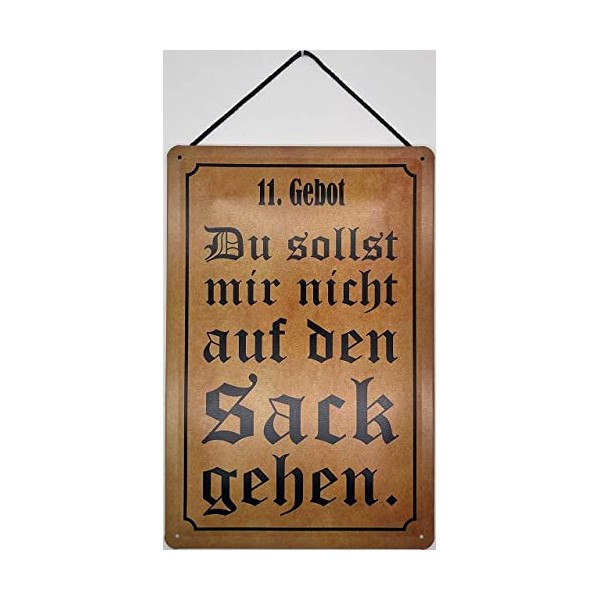 Blechschild Blechemma with cord 30 x 20 cm saying: "Du