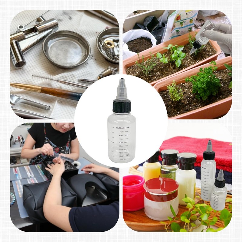 Set of 12 120ml Dropper Bottles Clear Graduated Paint Toning