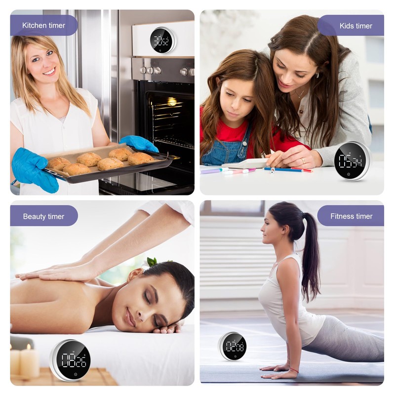 OQIMAX Digital Kitchen Timers Productivity Timer with Large LED Display