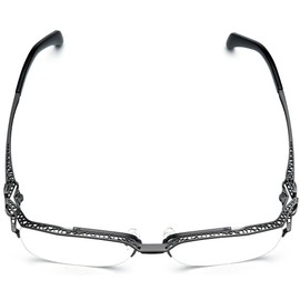 FONEX Pure Titanium Glasses Frame Men Semi Rimless Square Eyeglasses Eyewear DTX416 (F85770_Gray)