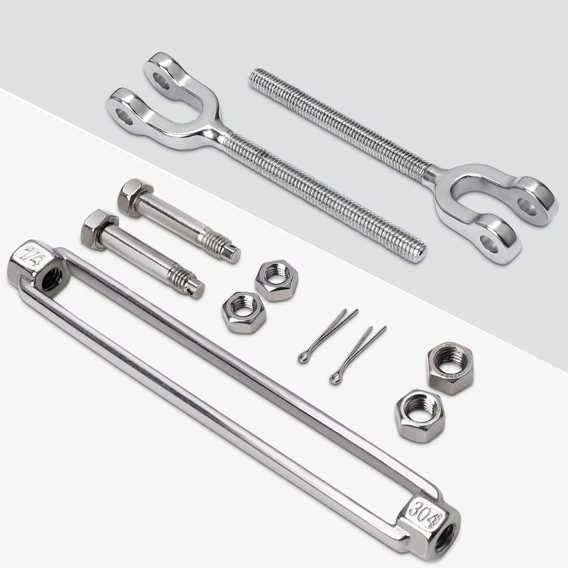 2 Pack Turnbuckle 1/4 M6 304 Stainless Steel Turnbuckles, 1600