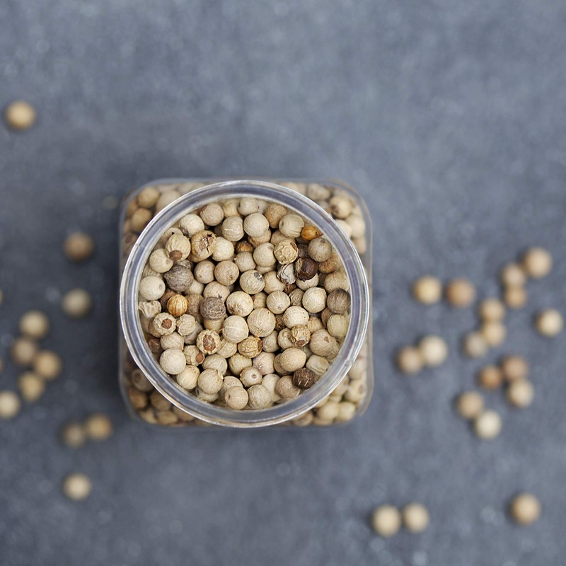 White peppercorns (250g, 8.8oz), Whole white pepper, 100% natural, without