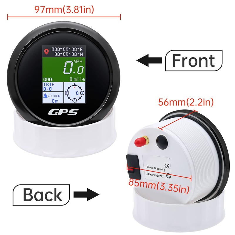 MAIMEIMI GPS Speedometer 85mm 3-3/8" Digital Boat GPS Speedometer Gauge