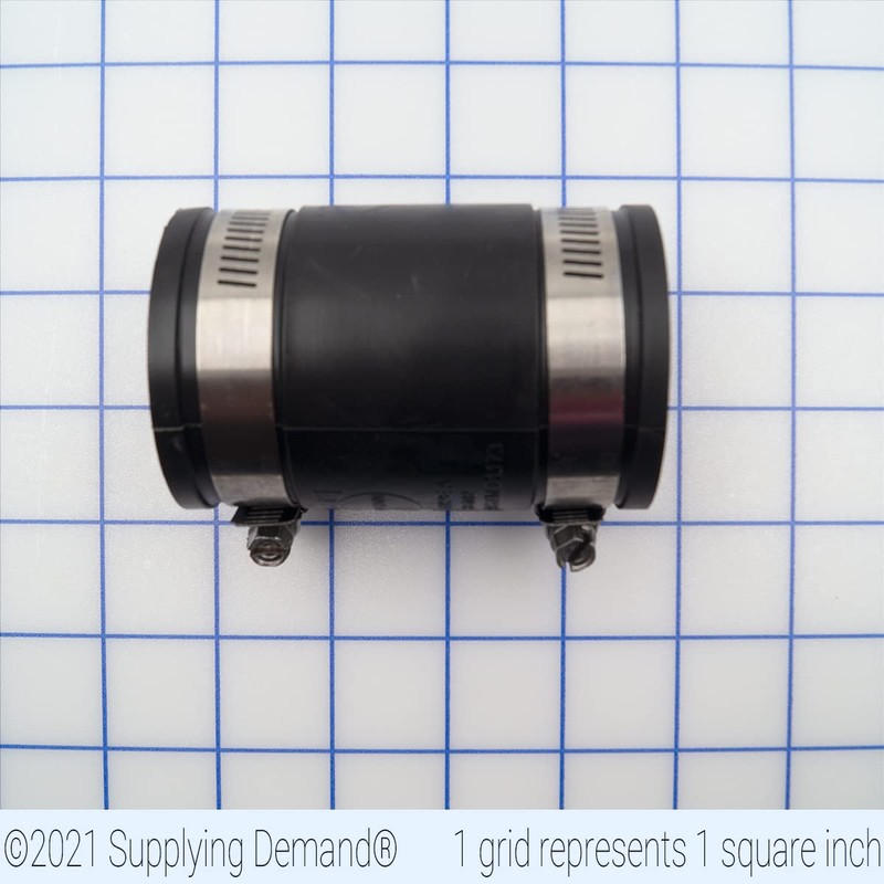 Supplying Demand 86001 Rubber Coupling with Stainless Steel Clamps 1-1/2