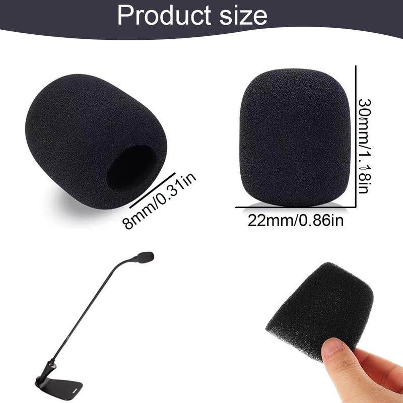 KEQAR 16 Stück Schaumstoff Ersatz-Windschutz für Mikrofon und Headset, Mini-Mikrofon