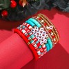 Pingyongchang Cute Xmas Christmas Holiday Bracelets Set Stackable Heishi Surfer