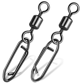 9KM DWLIFE Fishing Speed Clips Quick Change Fishing Swivels & Snaps Topwater Speed Clips Barrel Swivels Fishing Tackle Saltwater Fishing 50Pcs 4#