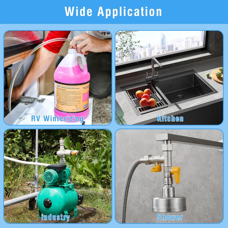 Upgrade RV Winterizing Kit, Full-Flow RV Winterizing Part, RV 3-Way