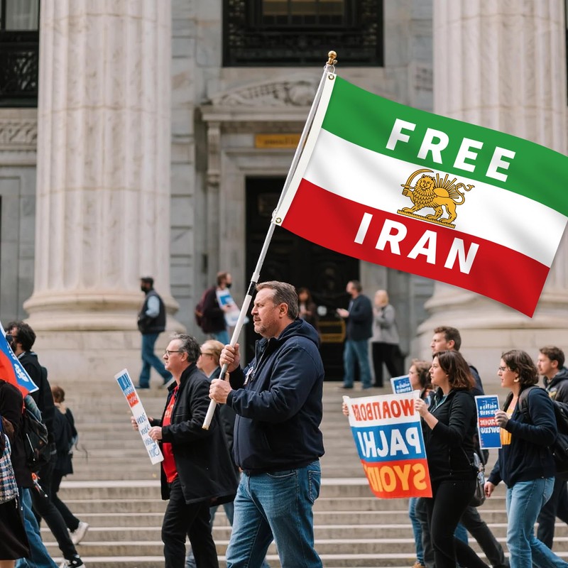 Old Iran Flag– 3x5 Ft Old Iranian Lion and Sun