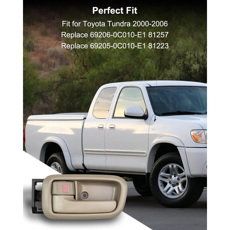 Qnbes 4 Pcs Interior Door Handles Beige with Bezel Fit