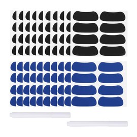 PATIKIL 80 Pairs Sports Eye Black Stickers, Under Eye Black Strips Football Face Stickers Breathable Eyeblack Sticker with 2 Pcs White Pencil for Baseball Fans on Game Day, Blue