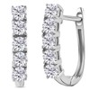 TJC Sterling Silver Moissanite Hoop Earrings for Women with Birthstone