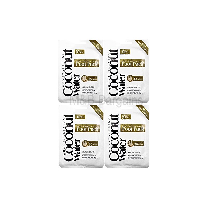 4 x Treatment Deep Moisturising Revitalising Coconut Water Foot Pack