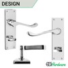 EAI Polished Chrome Victorian Scroll Bathroom Door Handles | 1