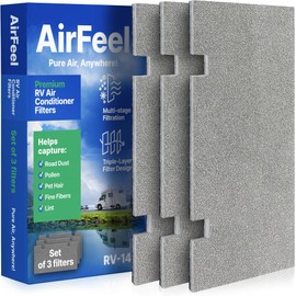 Premium RV AC Filter Replacement - Triple-Stage Air Filters for Dometic Duo Therm Air Conditioner - 7.5"x14" AC Filters for Camper, Motorhome, Travel Trailer, RV Fifth Wheel Must Haves Parts (3Filter)