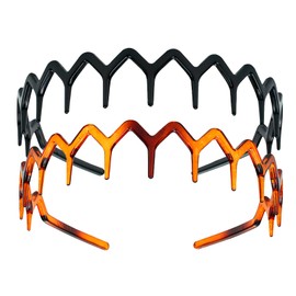 2PCS Plastic Zigzag Headband,Zig Zag Headband - Black,Women Girls Adjustable Sharks Tooth Headbands, Plastic Wavy Hair Comb Headbands, Non-Slip Hair Accessories, Fashion Girl Hairband