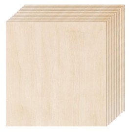 12 Pack Basswood Sheets 1/4 inch,12"x12"x1/4" Plywood Sheets,6mm Basswood for Laser Cutting,Laser Engraving Blanks,Thin Natural Unfinished Wood for Crafts,Wood Burning,Scroll Saw Cutting