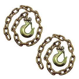 lifstar 2-Pack 5/16-in X 35-in Grade 70 Trailer Safety Chain with 5/16-in Clevis Snap Hooks, Tow Hooks Chains, G70 Heavy Duty Chain, Slip Hook