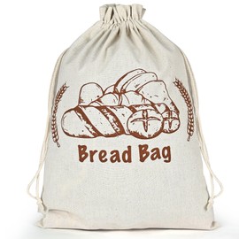 poteital 3 Pack Bread Bags For Homemade Bread Sourdough With Plastic Lining, Reusable Large Sourdough Bread Bags Container, Linen Fresh Bread Storage For Homemade Bread (17 X 11 In)