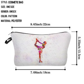 Livel lhood Figure Skating Makeup Bag for Figure Skaters Figure Skating Fans Learners Coaches Women, Figure Skating 08, Floral