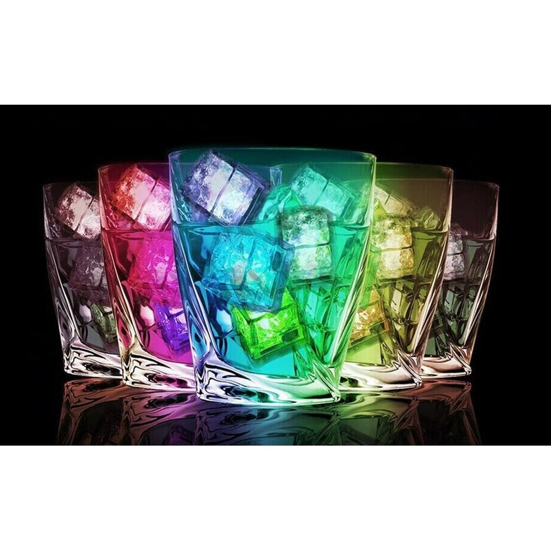 Nonley LED Ice Cubes, 12 PCS Blue, Glow in The