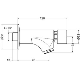 Outlet Valve with Push Button Opener - Chrome - 15 Seconds
