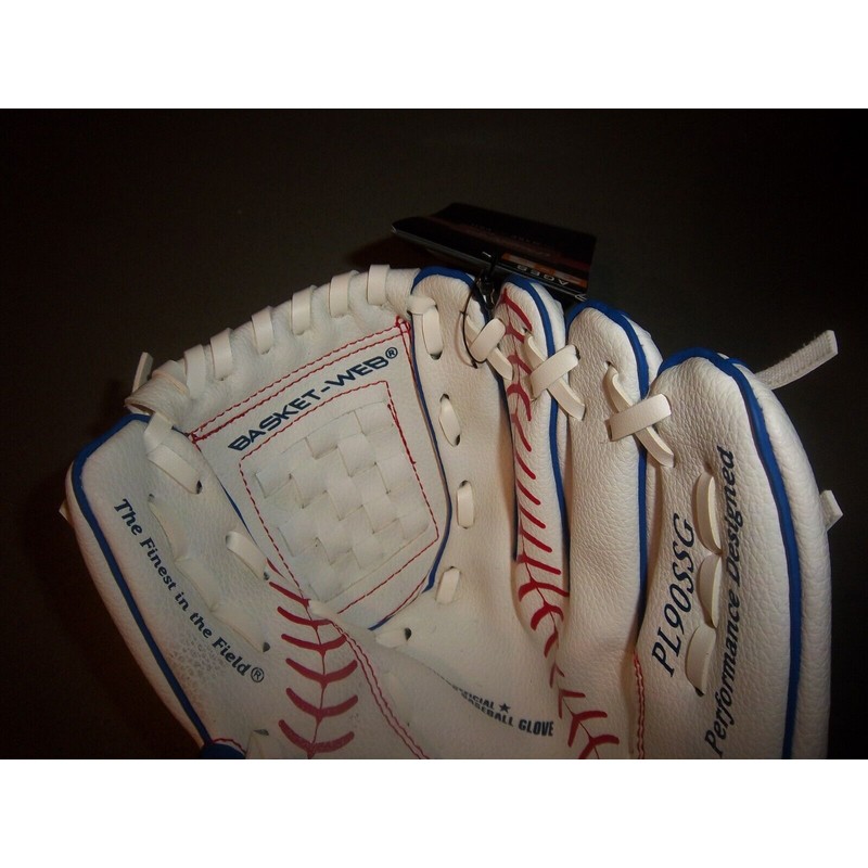 RAWLINGS PLAYERS SERIES AGES 3-5 WHITE RED/BLUE BASEBALL THEMED GLOVE
