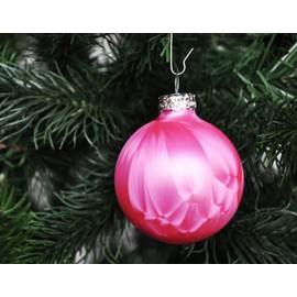 Jack 12 x Glass Ice Lacquer Christmas Tree Baubles 6 cm; Thuringian Christmas Tree Balls