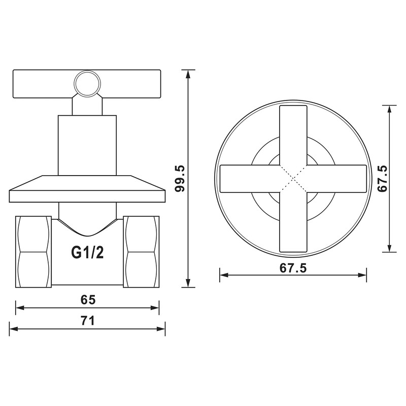 Earl Diamond Concealed Brass 1/2-Inch IPS or G1/2 Water Shower