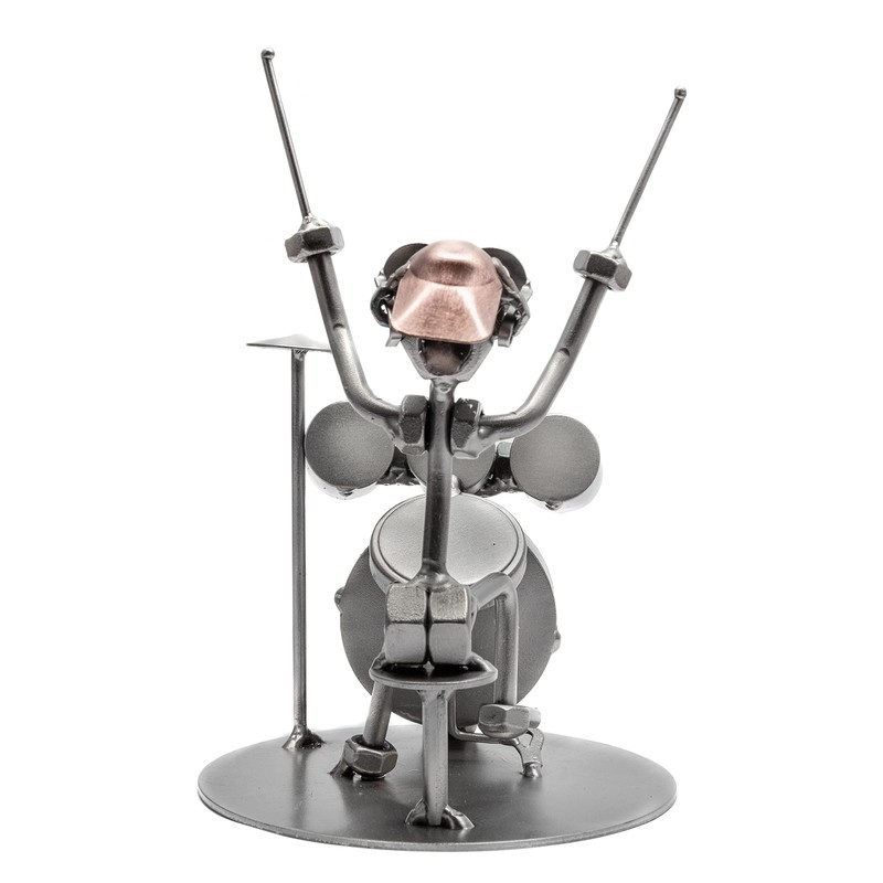 STEEMO Screw Man Musician Drummer Gift Metal Decoration 13 x