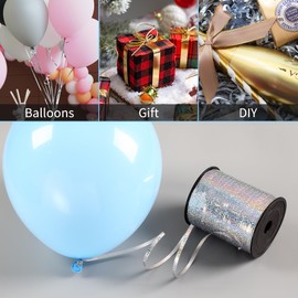 White Shiny Curling Ribbon 500 Yards White Ribbon of Perfect for Gift Wrapping Balloons Curly Decorations Thin 3/16" Ribbon for Baby Showers Christmas and More.