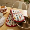 Kitchen Textiles Christmas Cats Waiting Recycled Cotton Double Oven Glove
