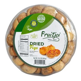 Fruitjoi Turkish Dried Figs – Premium Natural Figs, No Added Sugar, High Fiber Vegan Snack, Resealable Container, 8.8 oz (250 g)