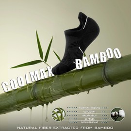 BRISIRA Coolmax Bamboo Viscose Compression Golf Thin Low Cut Socks Men Women Quick Dry Athletic Lightweight No Show Ankle