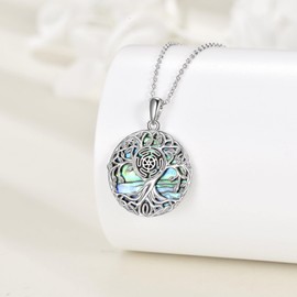 YFN Tree of Life Necklace Sterling Silver Celtic Tree of Life Pendant Jewellery Gifts for Women Men Girls, Sterling Silver, No Gemstone