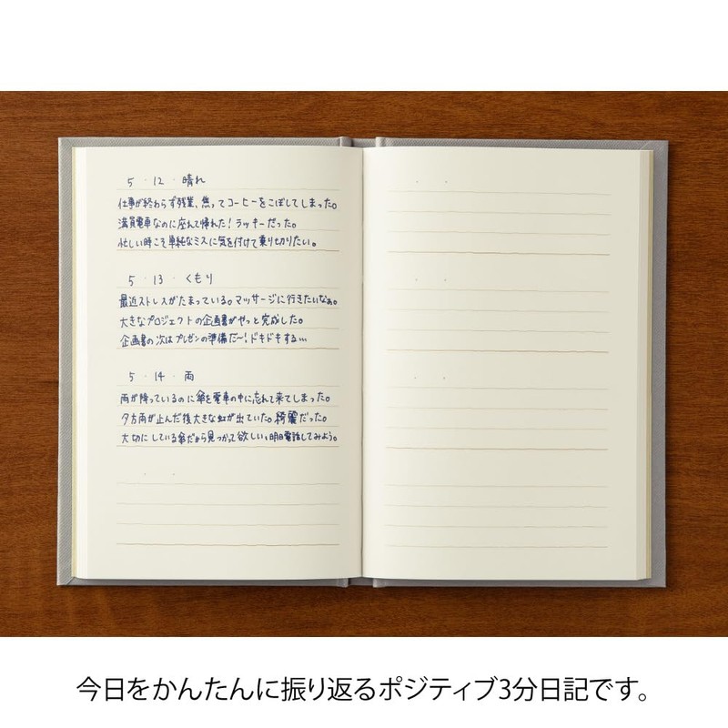 Midori 12703006 Diary, 3 Minutes, Gray
