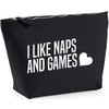 Hippowarehouse I Like Naps And Games printed make up cosmetic