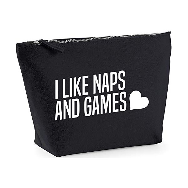 Hippowarehouse I Like Naps And Games printed make up cosmetic