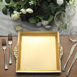 10x10-Inch Square Charger Plates Embossed Rim Supplies Wedding Party Sale