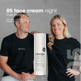newkee Manuel Neuer & Angelique Kerber Night Cream (50 ml), Vegan, Intense Moisture for All Skin Types, Rich Night Care