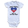 Born in America with A Haitian Heart One Piece Baby