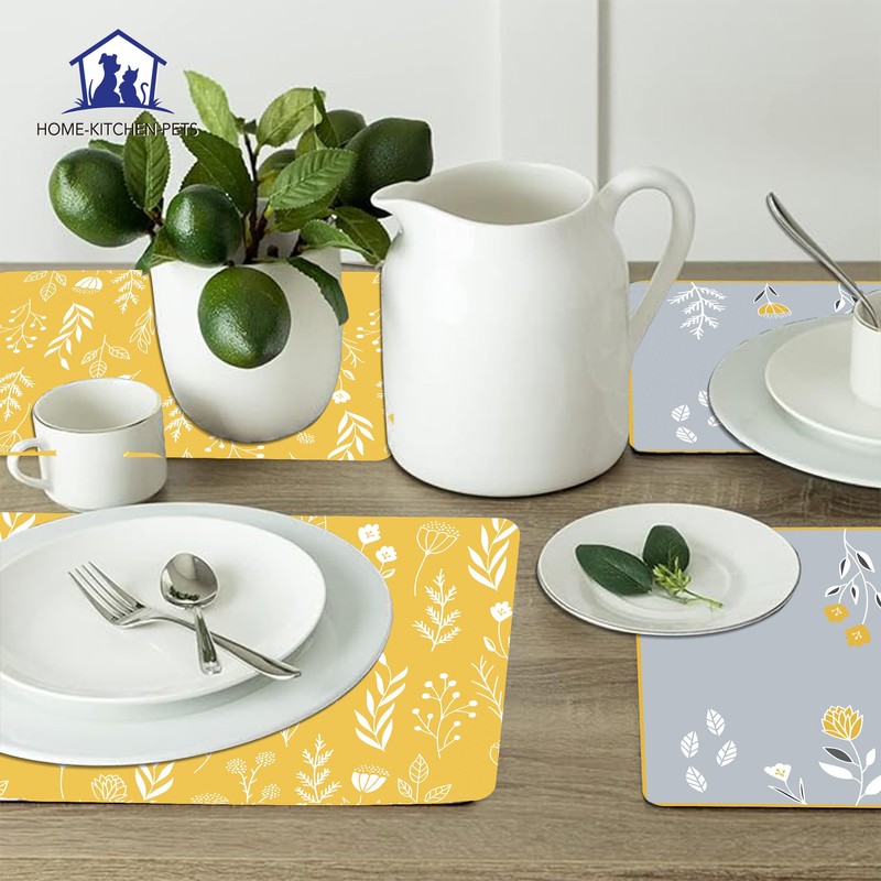 Placemats and Coasters Set – 8-Piece (4+4) Heat-Resistant, Waterproof, Non-Slip