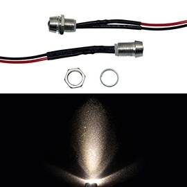 Lumonic 5 x Super Bright Screw LEDs with Resistor for 5 V Applications - High Power LEDs with Connection Cable for Self-Soldering DIY in Colour Warm White 3
