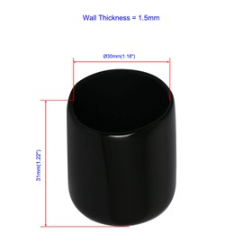 Ohamtes 5PCS ID30mm(1-3/16") Black PVC Rubber End Caps, Vinyl Flexible End Caps, Round Pipe End Caps, Bolt Thread Protector Safety Caps