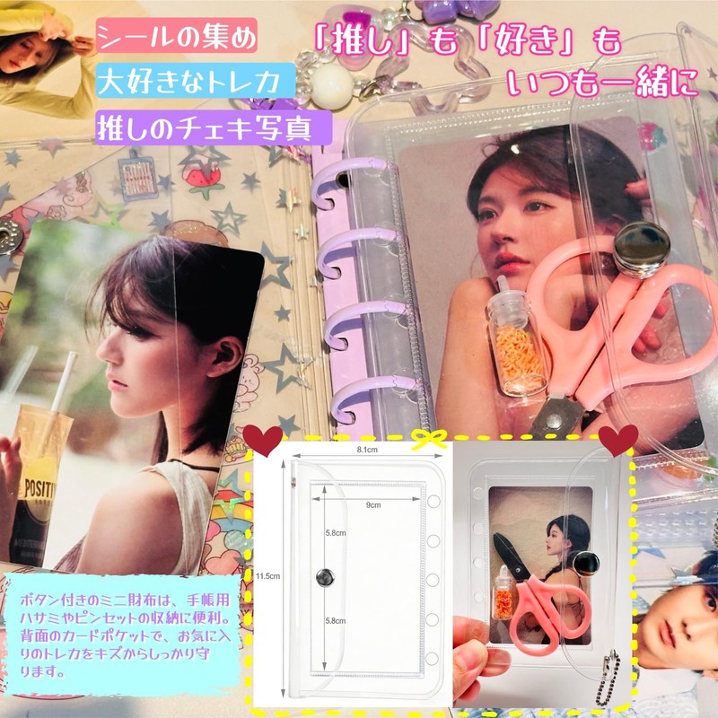 Muratuki Transparent Binder, Star Pattern, Seal Storage Notebook, M5, Plastan,