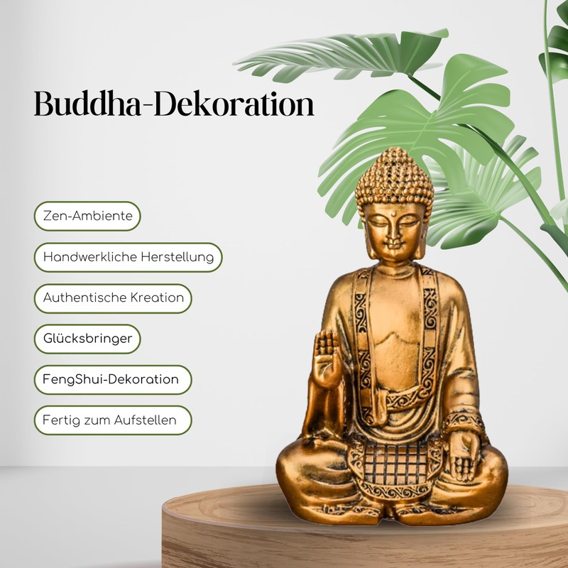 Zen Light SBM4 Bodhi Statue, Gold, 14 cm Height