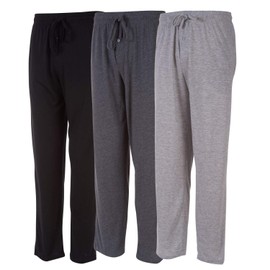 DARESAY Men's Lounge Pants- Soft Cotton Jersey Knit Lounge Bottoms, Mens Pajama Pants With 2 Deep Side Pockets, 3-Pack