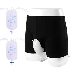 Wearable Urine Bag Male Urinal Bag Incontinence Pants for Men, Reusable Portable Male Collection Bags Urinal System with Collection Bag Portable Leak Proof Leg Pee for Elder (S)