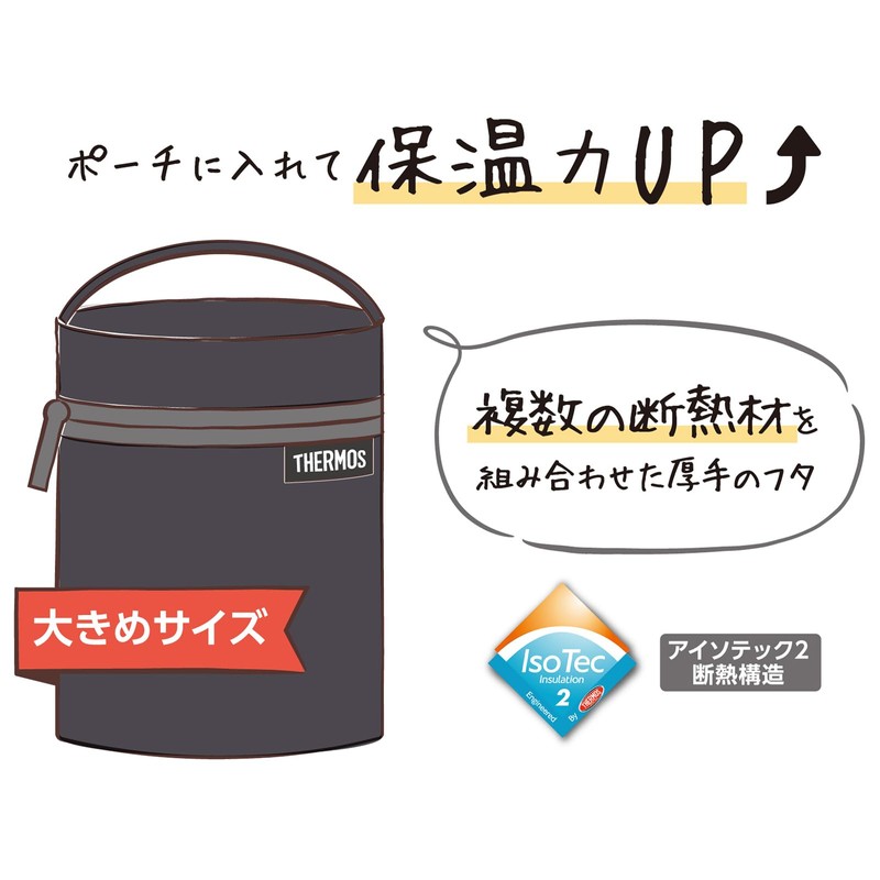 Thermos RET-003 DGY Soup Jar Pouch, Dark Gray